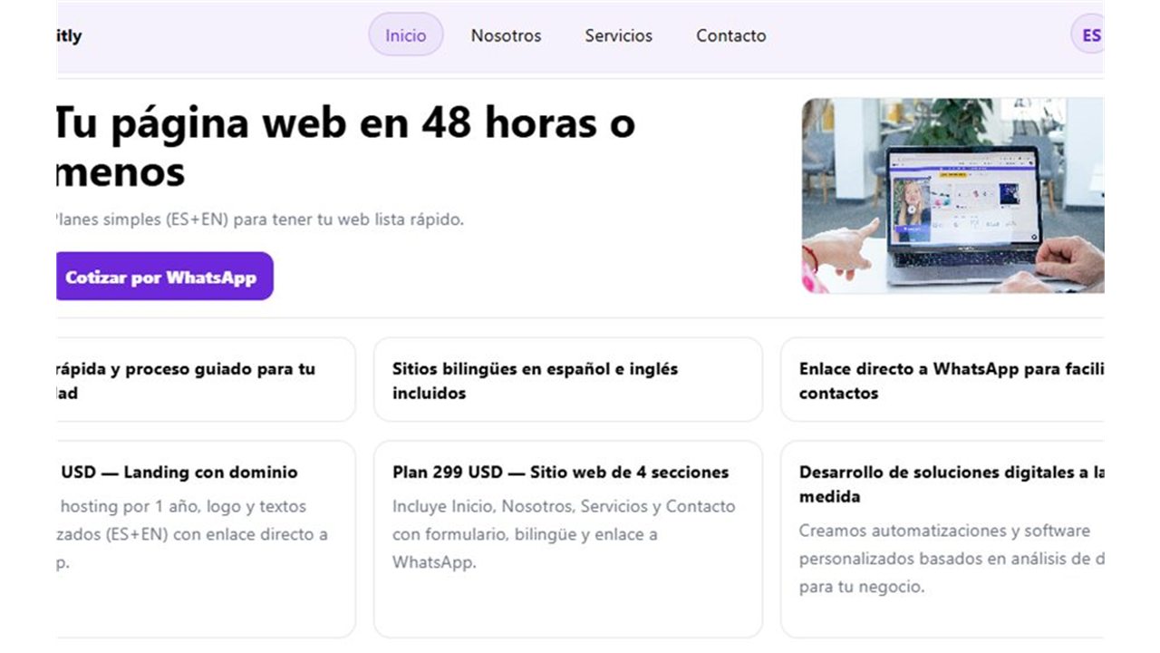 Corporate website visual example
